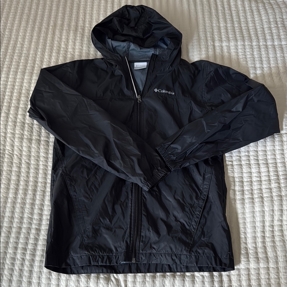Columbia Black Windbreaker Hooded Jacket